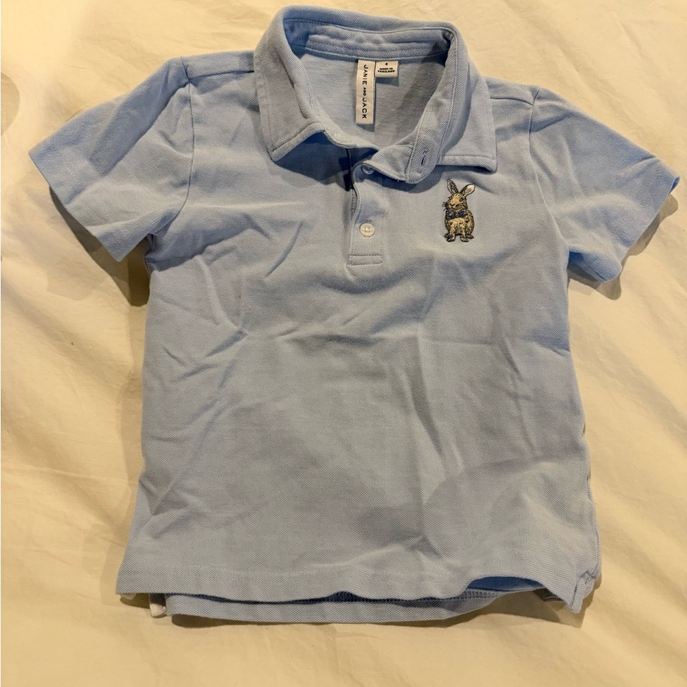 Blue Kids Polo Shirt with Bunny